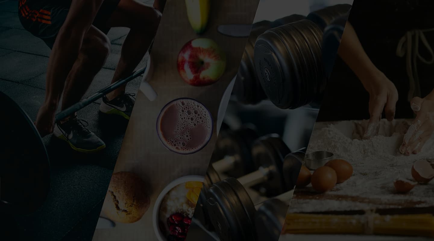 PTG Fitness app beside workout and nutrition equipment